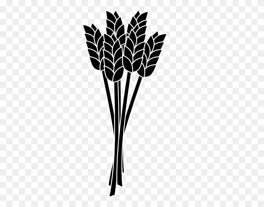 318x600 Wheat Black And White Clip Art - Twig Clipart Black And White