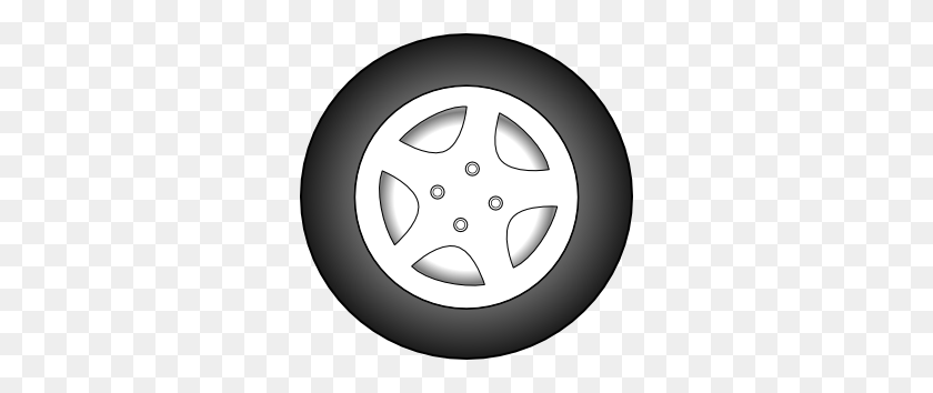 300x294 Wheel Chrome Rims Clip Art Kartinki Kid Fonts - Car Wheel Clipart