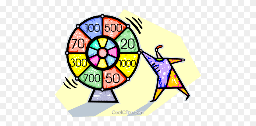 480x355 Wheel Of Chance Royalty Free Vector Clip Art Illustration - 100 Clipart