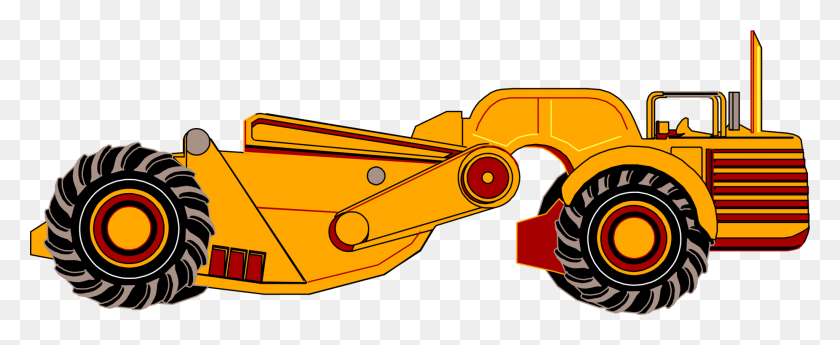 2048x750 Wheel Tractor Scraper Heavy Machinery Drawing Devtra Inc - Movers Clipart