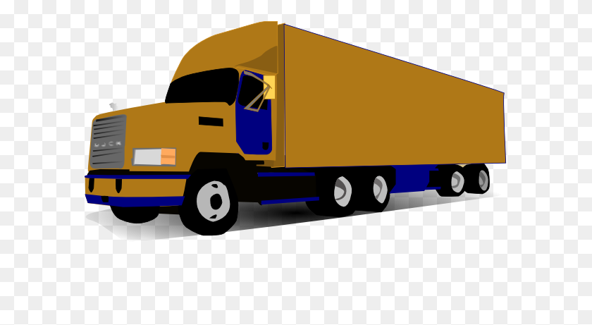600x401 Wheel Truck Blue And Gold Clip Art - Blue Truck Clipart