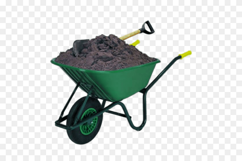 500x500 Wheelbarrow Filled With Dirt Transparent Png - Dirt PNG