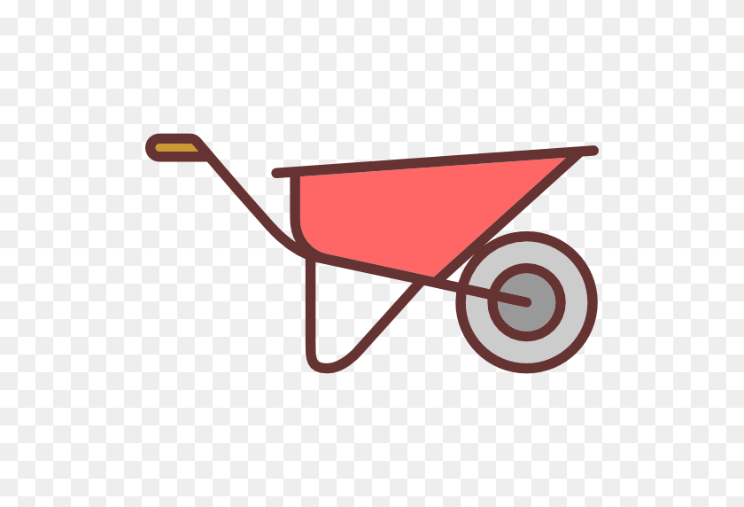 512x512 Wheelbarrow, Tools And Utensils, Trolley, Gardening, Cart - Wheelbarrow Clipart