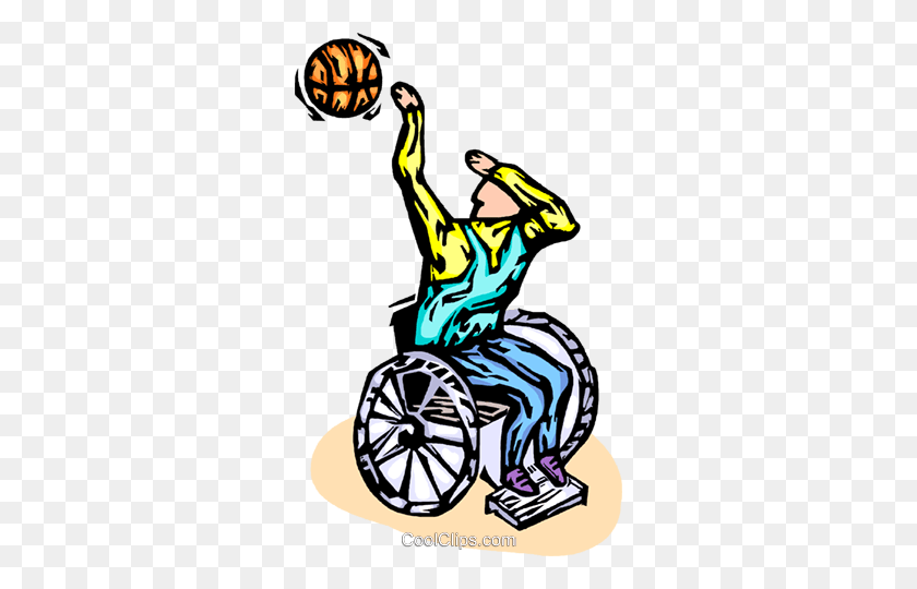 300x480 Wheelchair Basketball Player Royalty Free Vector Clip Art - Wheelchair Clipart Free