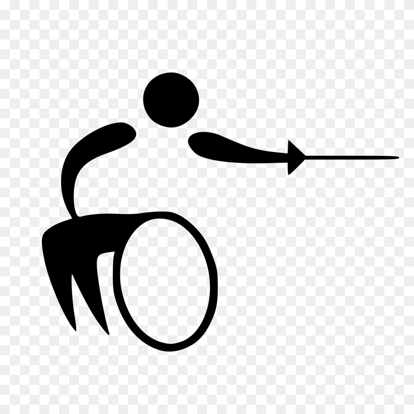2000x2000 Wheelchair Fencing Pictogram - Fence Clipart Black And White