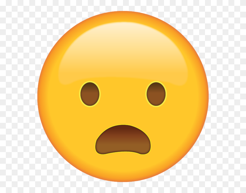 600x600 Cuando Está Demasiado Consternado Para Hablar, Este Emoji Con El Ceño Fruncido Y Sorprendido - Emoji Para Dormir Png