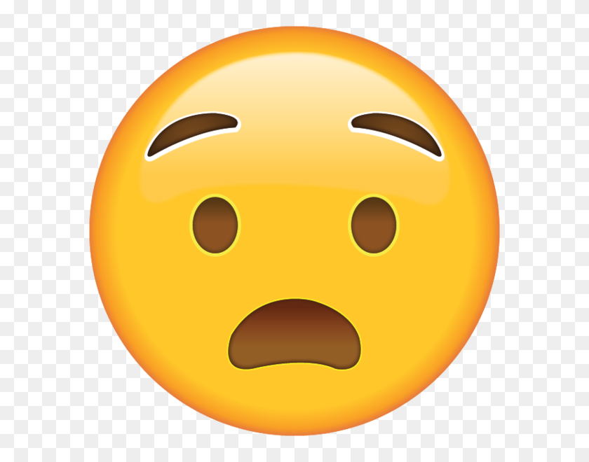 600x600 When You're Worried And Shocked, The Raised Brows And Alarmed - Wet Emoji PNG