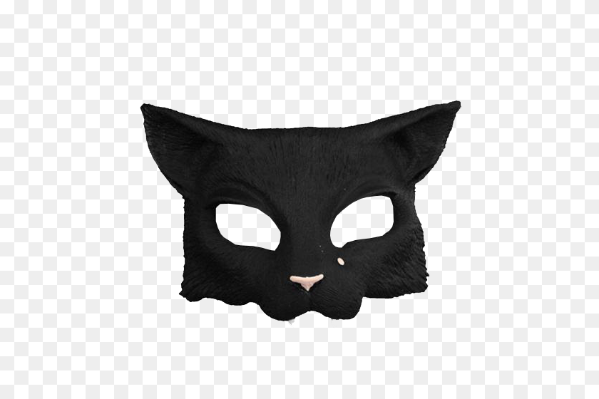 500x500 Whiskers Cat Mask Snout Black M - Black Panther Mask PNG