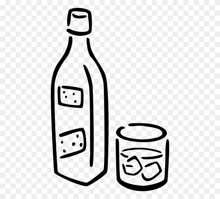 452x700 Бутылка Виски Со Стеклом И Кубиками Льда - Бутылка Виски Клипарт
