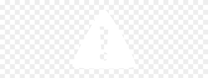 256x256 White Alert Icon - White Triangle PNG