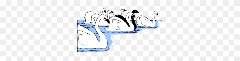 299x156 White And Black Swans Clip Art - Swan Clipart
