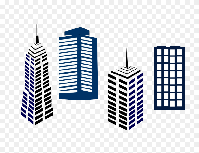 800x600 White And Blue Office Building Clip Art - Office Building Clipart