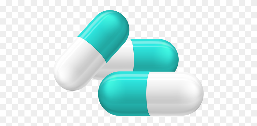 500x351 White And Blue Pill Capsules Png Clipart - Pill Clipart
