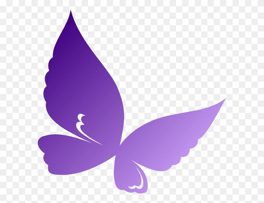 600x587 Белые И Фиолетовые Бабочки Клипарт Картинки - Простые Бабочки Клипарт