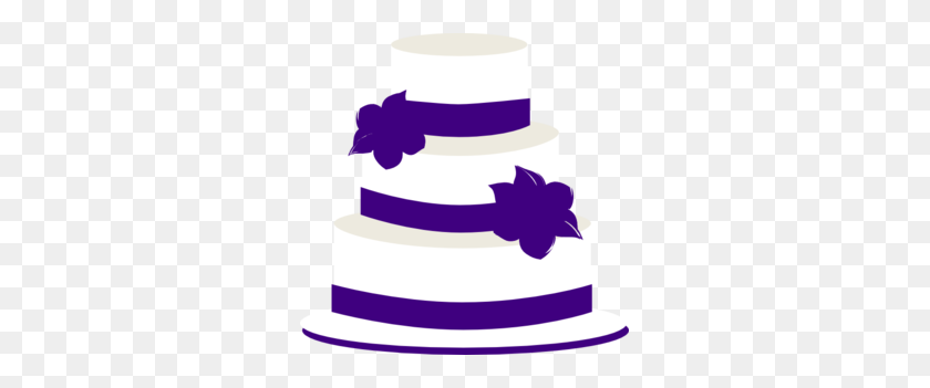 297x291 Белый И Фиолетовый Свадебный Торт Картинки - Свадебный Торт Клипарт Черный И Белый