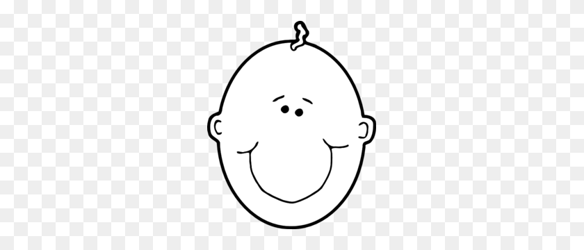 243x300 White Baby Face Clip Art - Face Clipart Black And White