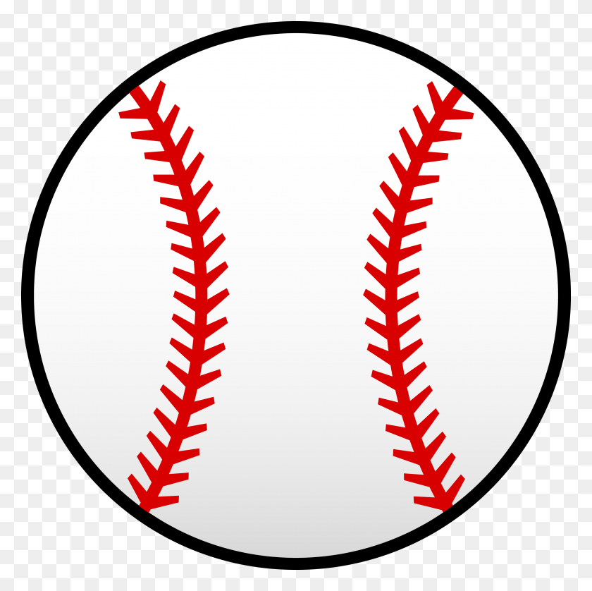 2866x2862 White Baseball With Red Seams - White Circle Clipart