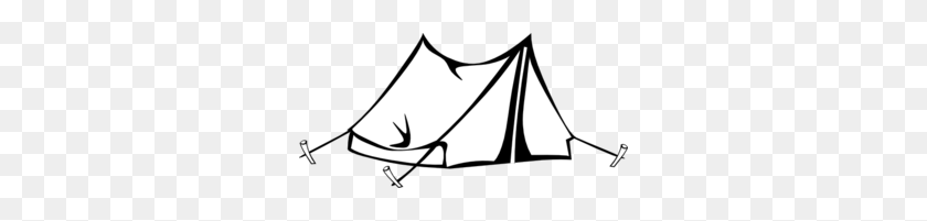 298x141 White Black Tent Clip Art - Tent Clipart