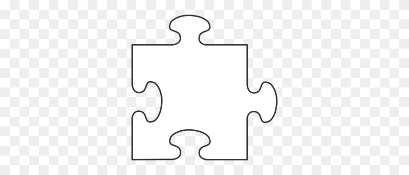 300x300 White Border Puzzle Piece Top Clip Art - Puzzle Clip Art Free