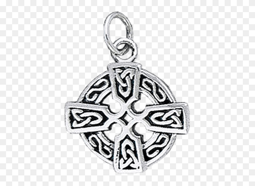 555x555 White Bronze Round Celtic Cross Charm - Celtic Cross PNG