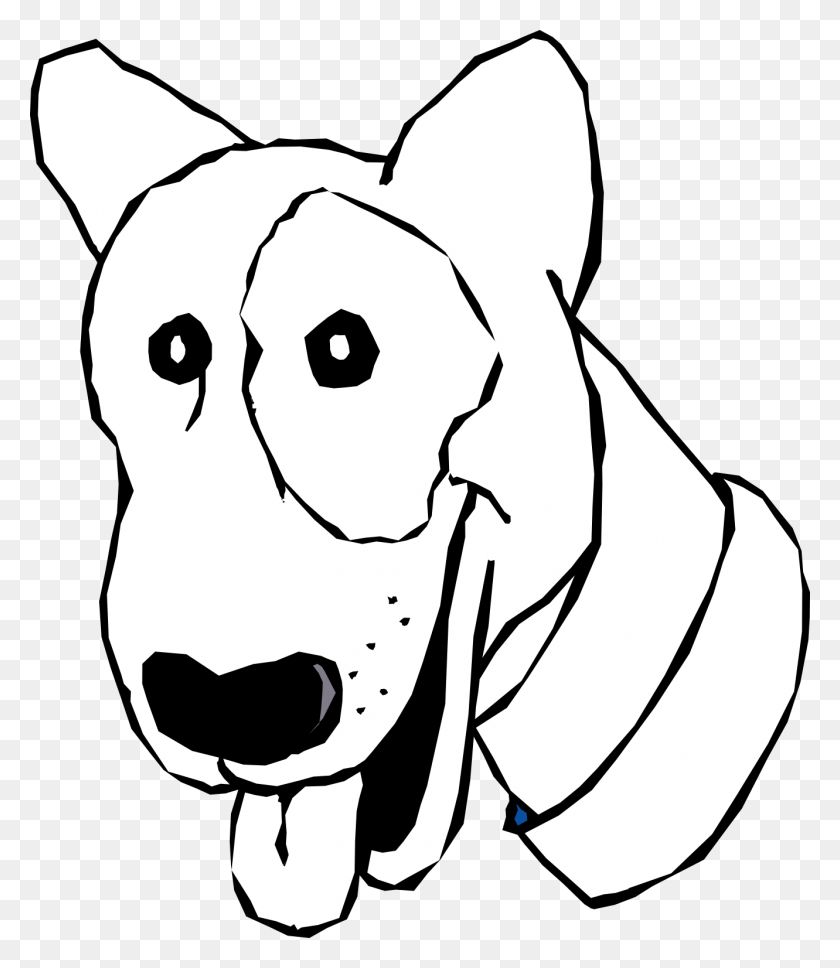 1331x1550 White Cartoon Dog - Dog Clipart Black And White