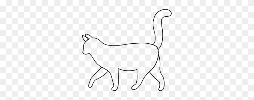 297x270 White Cat Outline Clip Art - White Cat Clipart