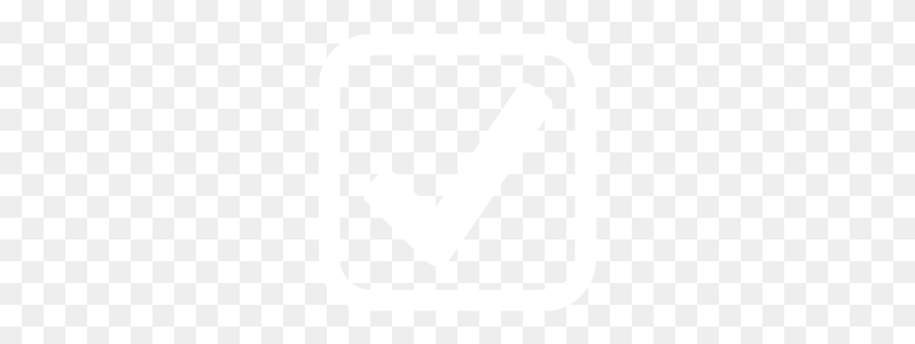 256x256 Icono De Casilla De Verificación Blanca - Marca De Verificación Blanca Png