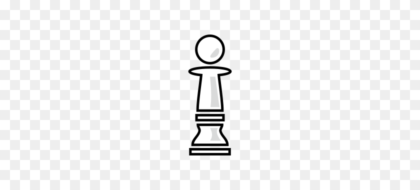 320x320 Белая Шахматная Пешка Emojidex - Печать Черно-Белый Клипарт