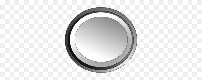 300x272 White Circle Button Clip Art - Silver Circle PNG