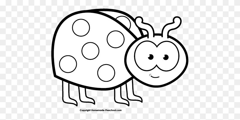 481x363 White Clipart Ladybug - Donut Clip Art Black And White