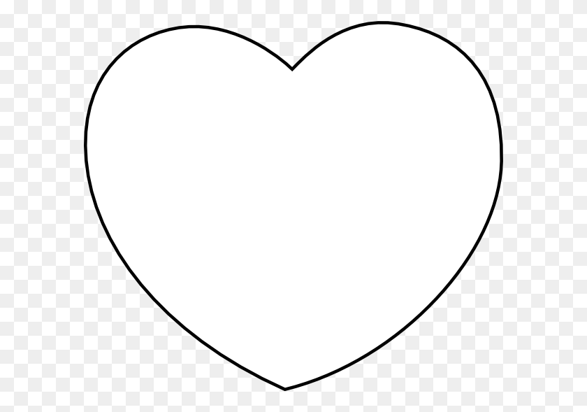 600x529 White Clipart Love Heart - Heart Shape Clipart Black And White