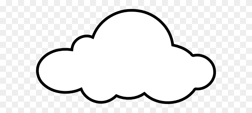 600x318 White Cloud Picture Black And White Stock Huge Freebie - Cloud Outline Clipart