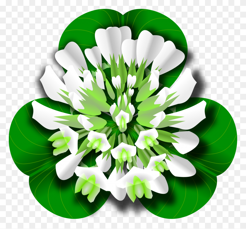 2400x2219 White Clover Flower Icons Png - White Flower PNG