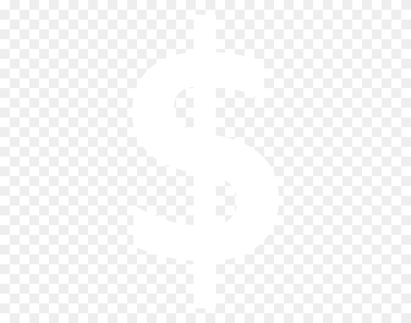 300x600 White Dollar Sign Clip Art - Money Sign PNG