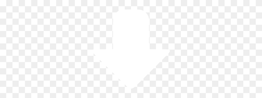 256x256 White Down Icon - Arrow White PNG