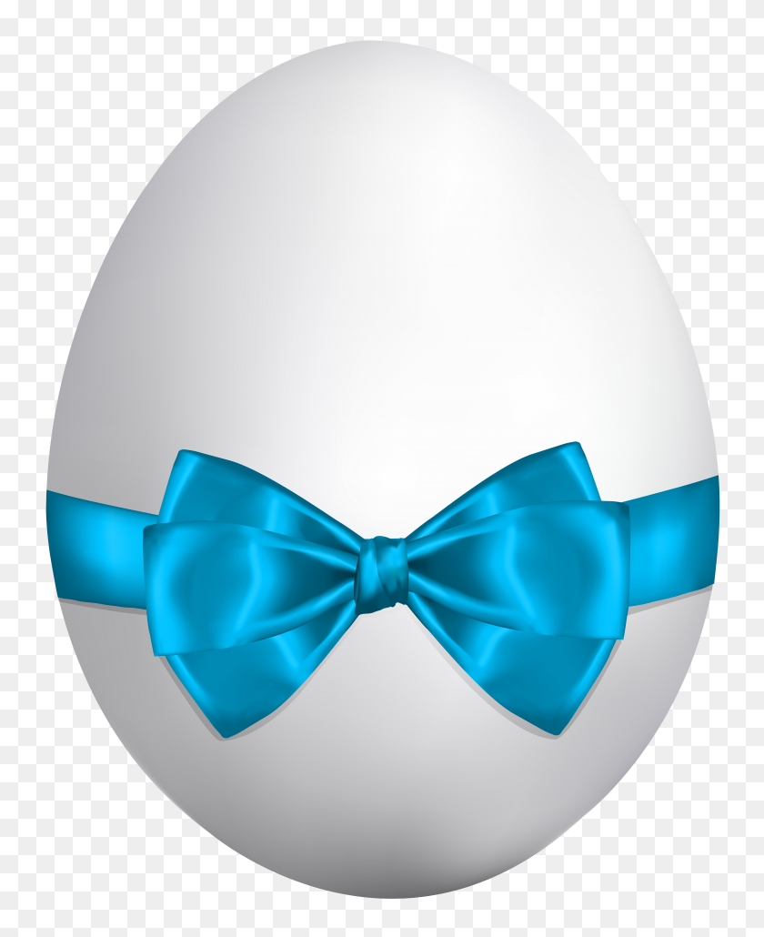 4823x6000 White Easter Egg With Blue Bow Png Clip Art Gallery - White Bow PNG