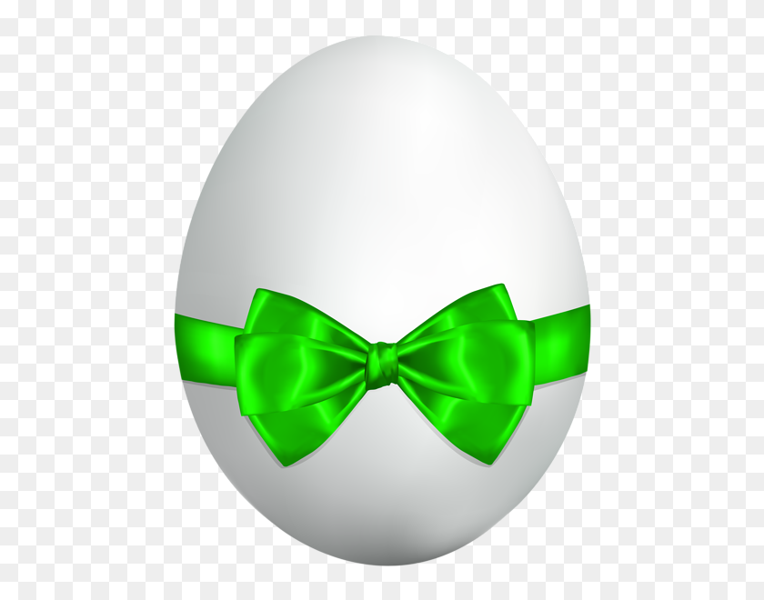 482x600 White Easter Egg With Green Bow Png Clip Art Gallery - White Bow PNG
