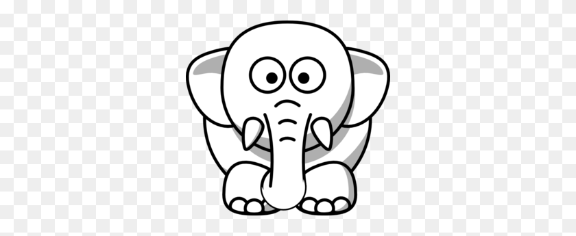298x285 White Elephant Clip Art - Funny Face Clipart Black And White
