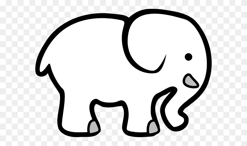 600x436 White Elephant Clip Arts Download - Slide Clipart Black And White