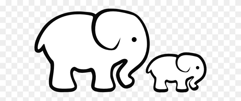600x293 White Elephant Mom Baby Clip Art - Mother And Baby Clipart