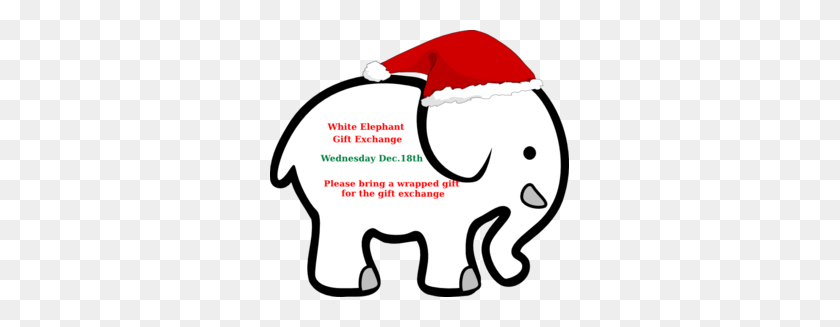 299x267 White Elephant With Red Bow Clip Art - White Elephant Clip Art