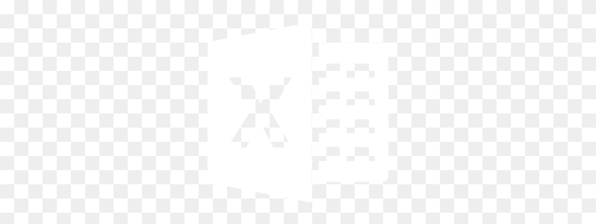 256x256 White Excel Icon - Excel Icon PNG