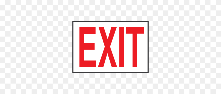 300x300 White Exit Sign Sticker - Exit Sign PNG