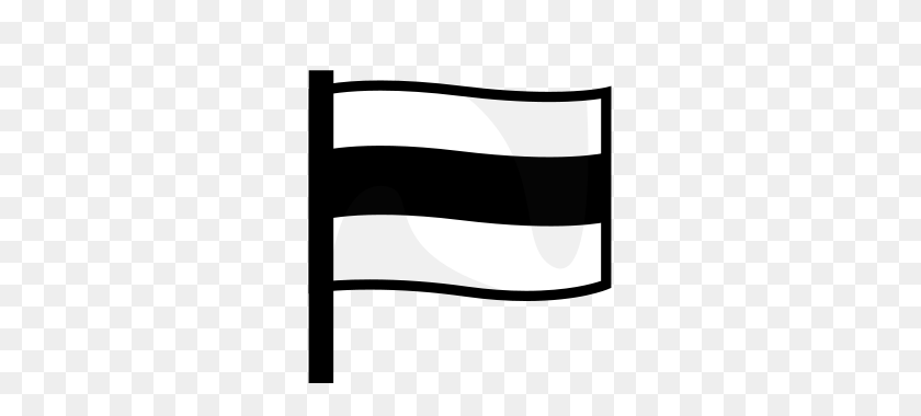 320x320 Bandera Blanca Con Franja Negra Horizontal En El Medio Emojidex - Bandera Blanca Png