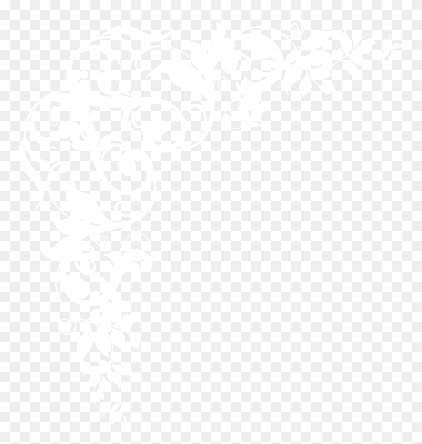 7575x8000 White Floral Corner Png Clip - White Snowflakes PNG