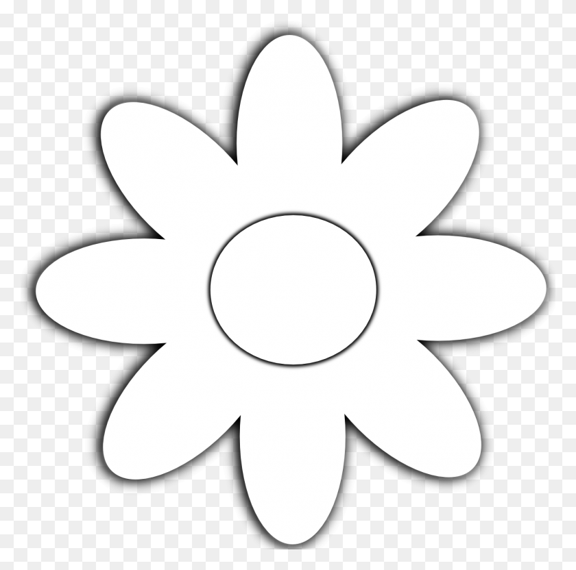 1331x1319 White Flower Clipart Clipartmonk - Flower Line Clipart