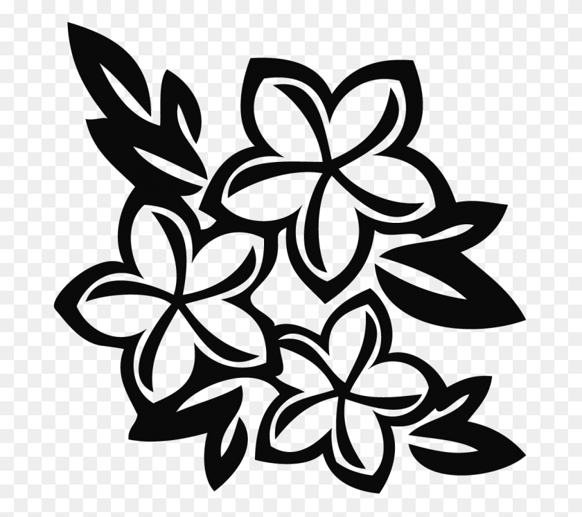 687x687 White Flower Clipart Easy - Vintage Flower Clipart Black And White