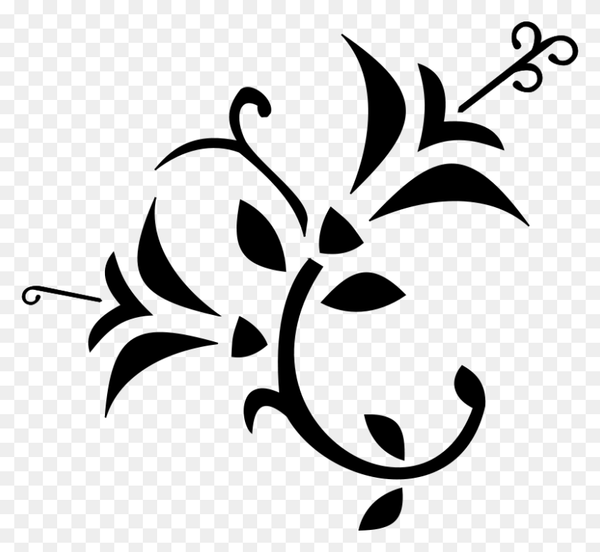 800x732 White Flower Clipart Flowr - Anchor Clipart Black And White