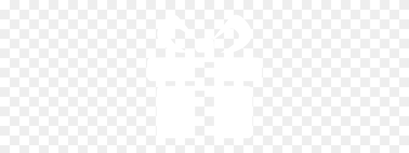 256x256 White Gift Icon - White Icons PNG