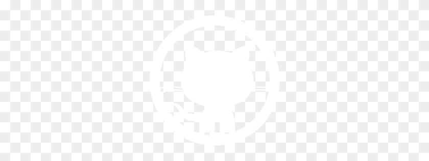 256x256 Icono De Github Blanco - Logotipo De Github Png